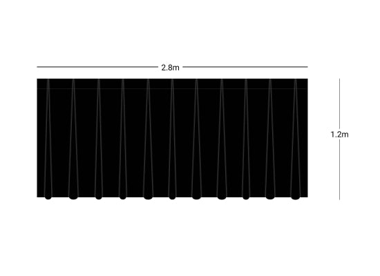 Wentex Pipes & Drapes Vorhang Satin, 2.8x1.2m,165g/m², schwarz
