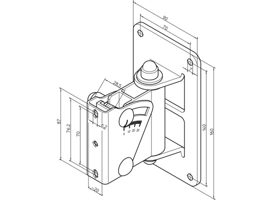 K&M 24471 Lautsprecherhalter, weiß