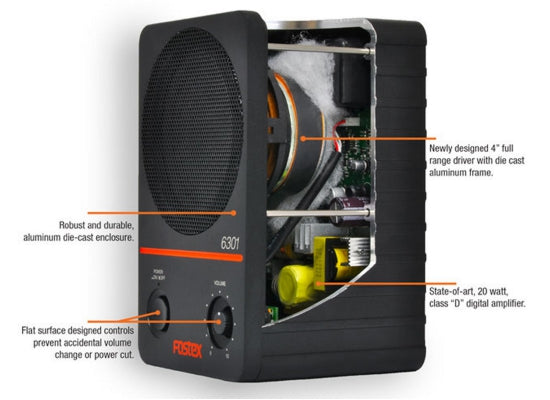 Fostex 6301NB Aktiv-Studiomonitor, schwarz