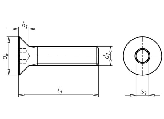 Innensechskantschraube, Senkkopf, M10