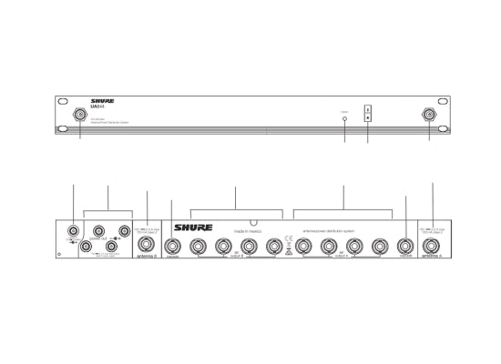 Shure UA844+V/LC-E Antennensplitter, aktiv