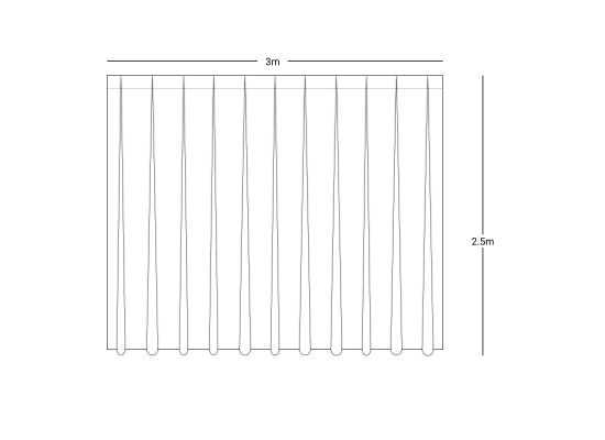 Wentex Pipes & Drapes Vorhang Satin, weiß, 3x2.5m, 165g/m²