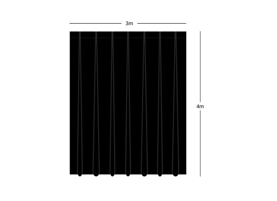 Wentex Pipes & Drapes Vorhang Molton, 3x4m, 300g/m², schwarz