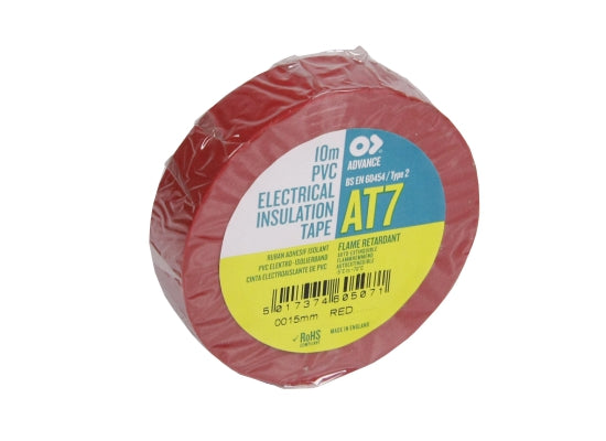 Advance Tapes AT 7 PVC-Isolierband Zumbel Tape, rot, 10m, 15mm