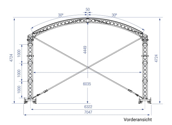 Prolyte ARC Roof 6x4m Basis Set Rundbogendach
