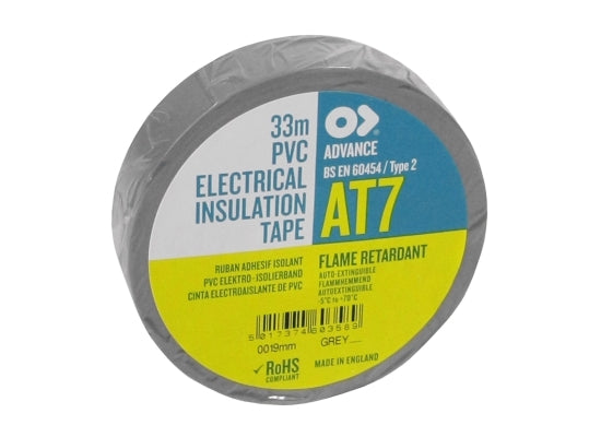 Advance Tapes AT 7 PVC-Isolierband Zumbel Tape, grau, 33m