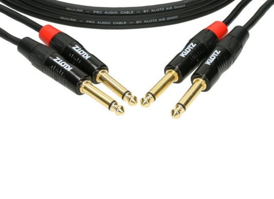 Klotz KT-JJ300 Stereokabel, 3.0m, 2x Klinke Mono / 2x Klinke Mono