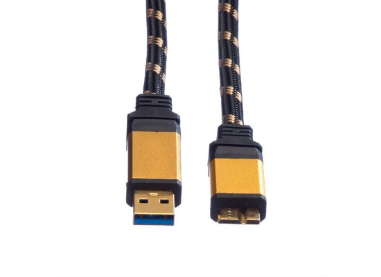 Roline Gold USB Kabel, 2m, USB A 3.2 / USB Micro-B 3.2