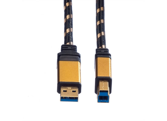 Roline Gold USB Kabel, 0.8m, USB A 3.2 / USB B 3.2
