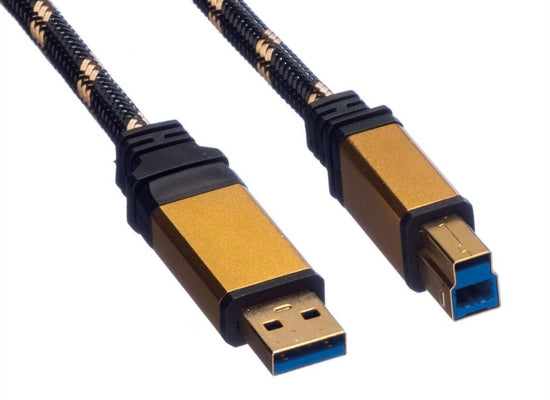 Roline Gold USB Kabel, 3m, USB A 3.2 / USB B 3.2