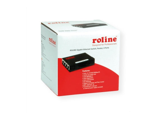 Roline Pocket Gigabit-Ethernet-Switch, schwarz