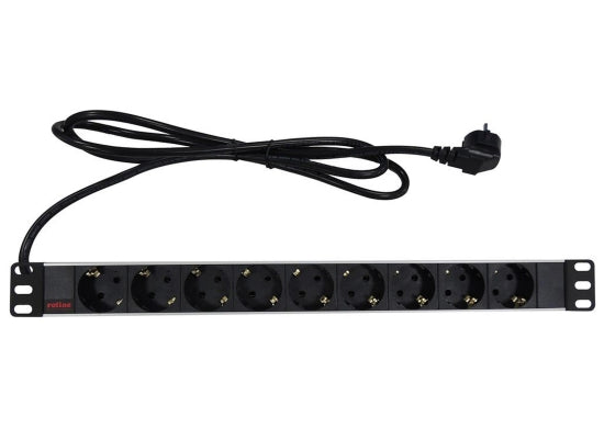 Roline 19'' Schukoleiste, schwarz, 9-fach, 2m