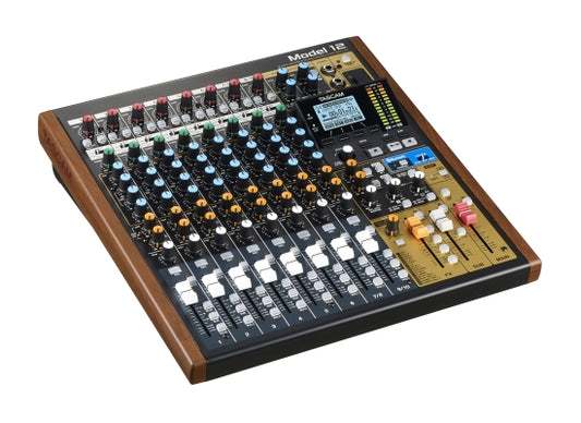Tascam Model 12 Mischpult, 10 Kanal, 12-Spur-Recorder, IN: 8x XLR/Line Kombibuchse/ 2x Klinke 6.3mm, OUT:2xXLR 3pol