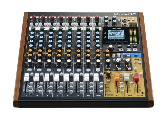 Tascam Model 12 Mischpult, 10 Kanal, 12-Spur-Recorder, IN: 8x XLR/Line Kombibuchse/ 2x Klinke 6.3mm, OUT:2xXLR 3pol