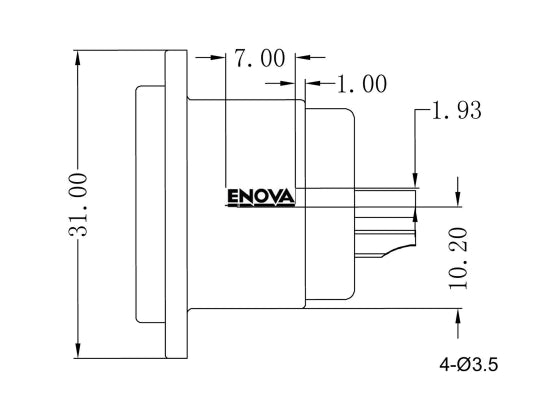 Enova XL15MB-W XLR 5pol Einbaubuchse, IP67, male