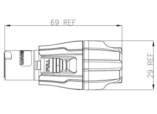 Enova PO23FP-OU Power Stecker, female, GRAU