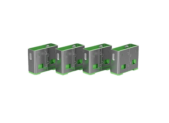 Lindy 40451 USB-A Port Schloss SET, GRÜN, 1x Schlüssel/4x Schloss