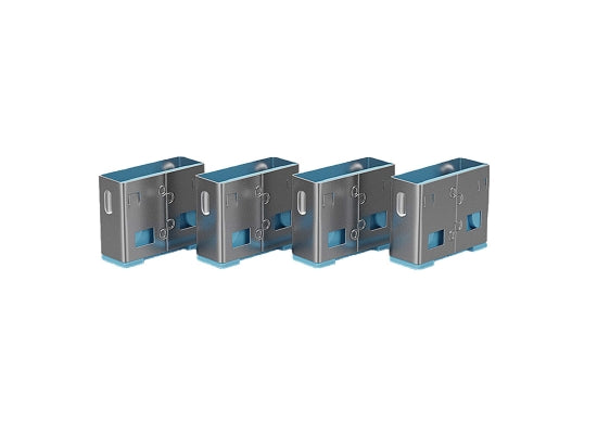 Lindy 40452 USB-A Port Schloss SET, BLAU, 1x Schlüssel/4x Schloss