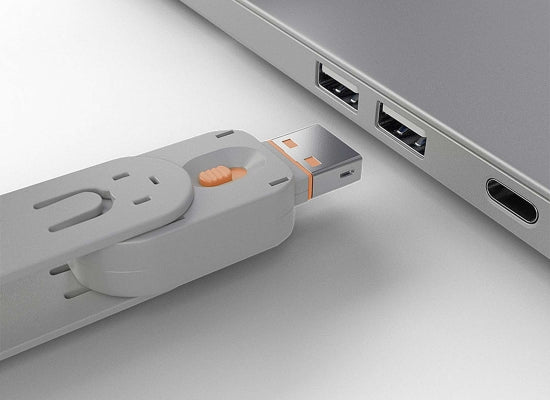 Lindy 40453 USB-A Port Schloss SET,ORANGE,1x Schlüssel/4x Schloss