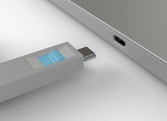 Lindy 40465 USB-C Port Schloss, BLAU, 1x Schlüssel / 4x Schloss