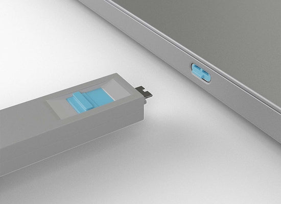 Lindy 40465 USB-C Port Schloss, BLAU, 1x Schlüssel / 4x Schloss