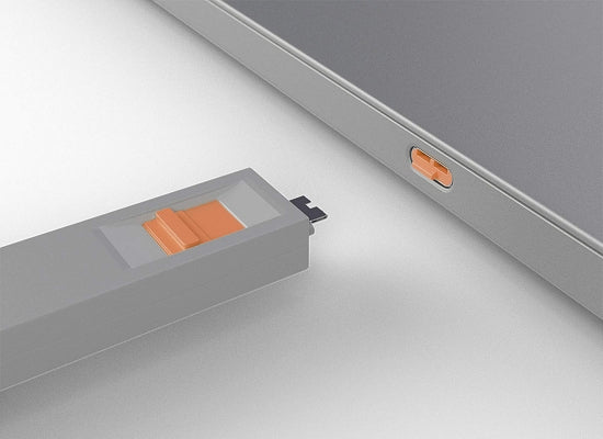 Lindy 40428 USB-C Port Schloss SET,ORANGE,1x Schlüssel/4x Schloss