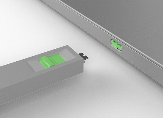 Lindy 40426 USB-C Port Schloss SET, GRÜN, 1x Schlüssel/4x Schloss