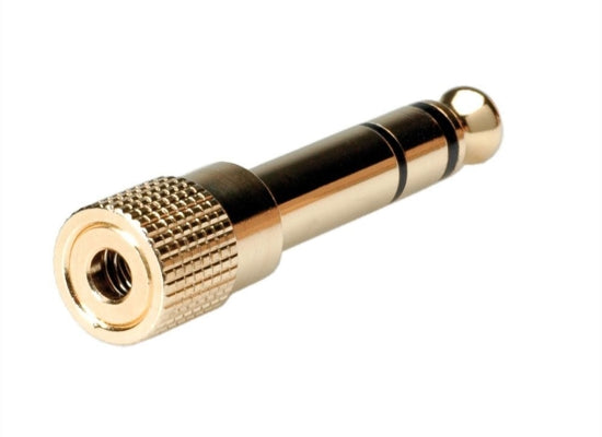 Roline Gold Audio Adapter, 6.35mm Klinke male / Miniklinke female