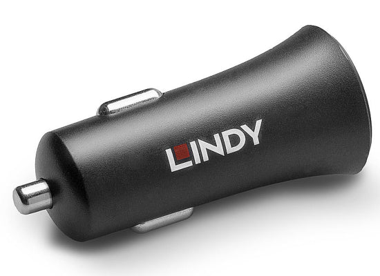 Lindy 73301 USB-C KFZ Ladegerät, schwarz, 27W,
