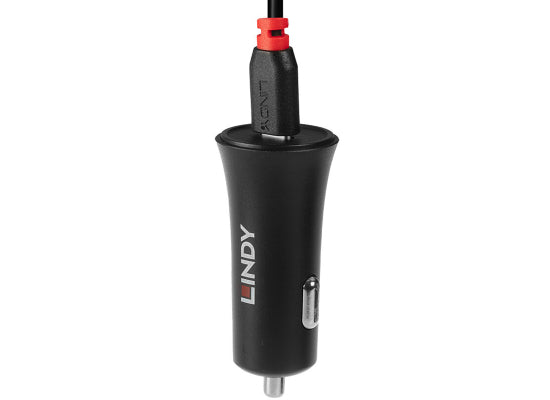 Lindy 73301 USB-C KFZ Ladegerät, schwarz, 27W,
