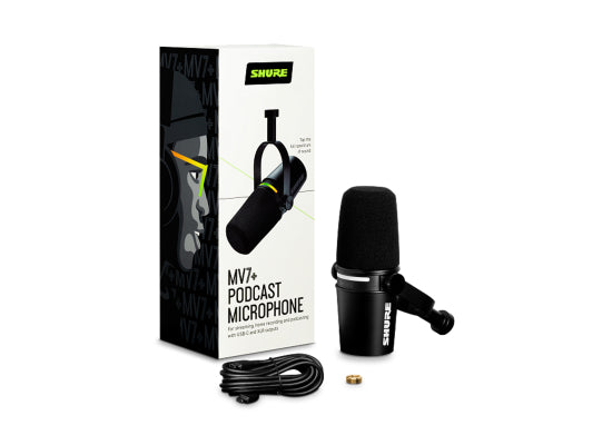Shure MOTIV MV7+ Podcast-Mikrofon, schwarz