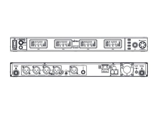 Mipro ACT-747 UHF Empfänger, 4-Kanal, 482-554MHz