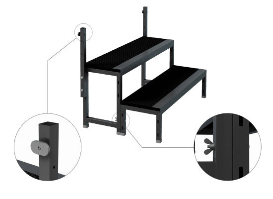 Global Truss GT Stage Deck Treppe, H:40cm, Stahl, schwarz