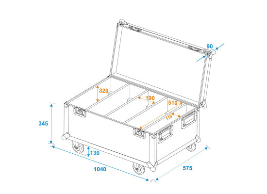Case für 4x Eurolite Multiflood IP LED Outdoor Fluter