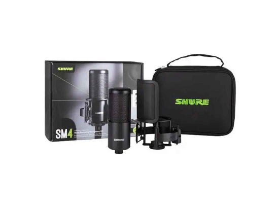Shure SM4-K-KIT Großmembran Studiomikrofon Kit, schwarz