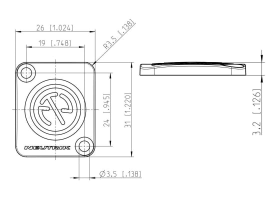 Neutrik DBA-BL Abdeckplatte