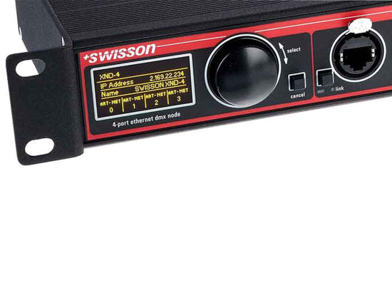 Swisson XND-4R8 Ethernet Node, 19'', IN: RJ45, OUT: 4x RJ45
