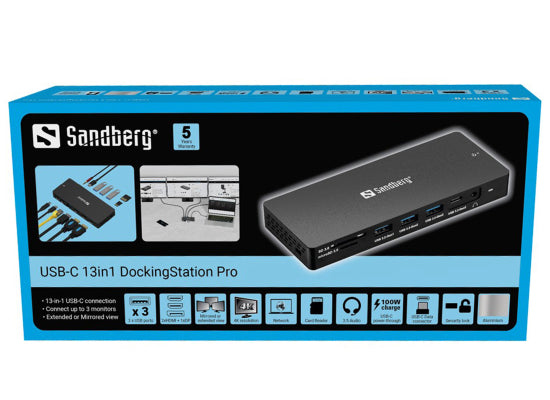 Sandberg 136-61 USB C 13in1 Docking Station Pro