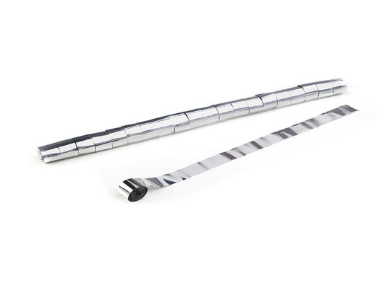 MagicFX Metallic Streamer, 10m x 2.5cm, Silber, PVC, 20er Pack
