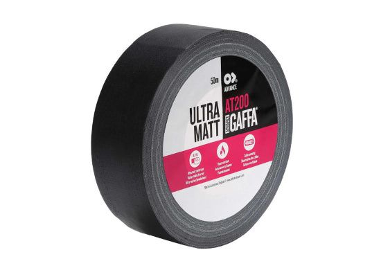 Advance Tapes AT 200 Gewebeklebeband, schwarz, matt, PRO, 50m