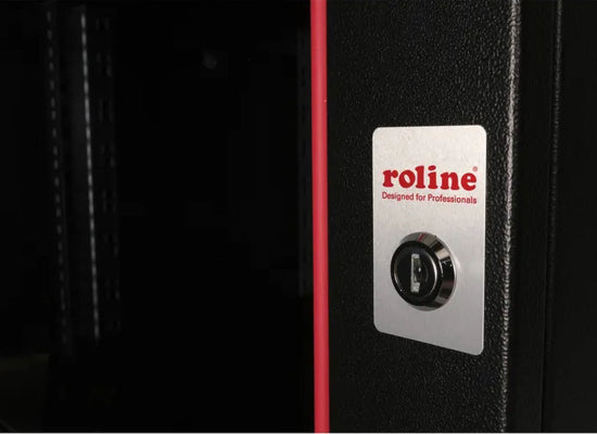 Roline Wandgehäuse Pro, 9HE, schwarz, 600x600mm, Glastür, 19''