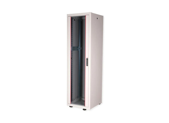 Roline Netzwerkschrank Basic, 42HE, grau, 600x600mm, Glastür