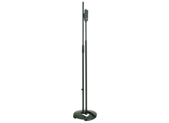 K&M 26075 Einhand-Mikrofonstativ mit Rundsockel, schwarz