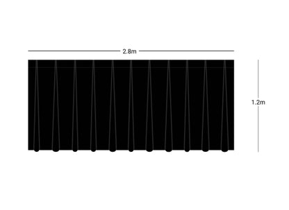 Wentex Pipes & Drapes Vorhang Satin, 2.8x1.2m,165g/m², schwarz