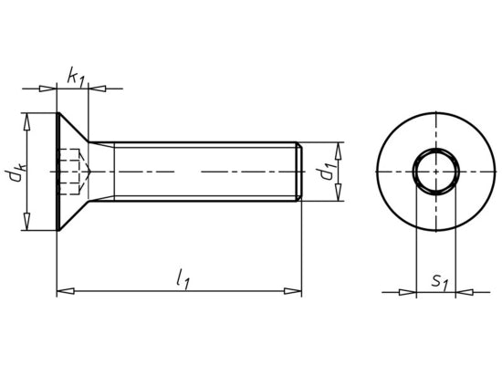 Innensechskantschraube, Senkkopf, M10