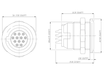 Neutrik miniCon MRF12 Multipin 12pol Einbaubuchse, female