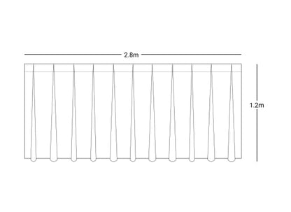 Wentex Pipes & Drapes Vorhang Satin, 2.8x1.2m, 165g/m², weiß