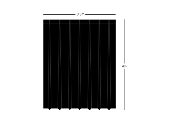 Wentex Pipes & Drapes Vorhang Molton, 3x4m, 300g/m², schwarz