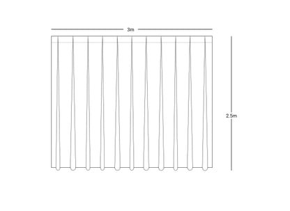 Wentex Pipes & Drapes Vorhang Satin, weiß, 3x2.5m, 165g/m²