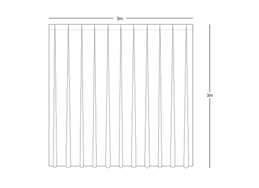 Wentex Pipes & Drapes Vorhang Molton, 3x3m, 300g/m², weiß
